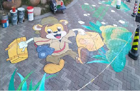 开江夏季画地面彩绘会遇到的问题