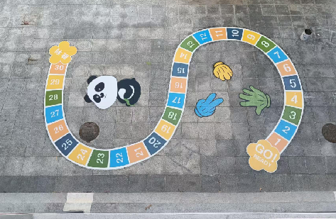 开江地面游戏彩绘