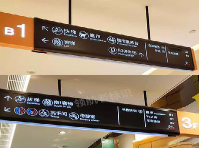 开江如何通过商场标识牌引导客流分布？